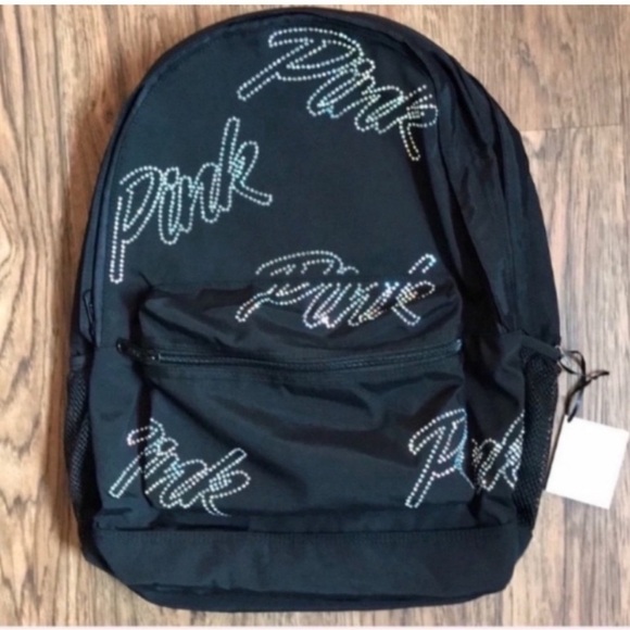 VS PINK Campus Backpack - Black Rhinestone - Picture 2 of 8